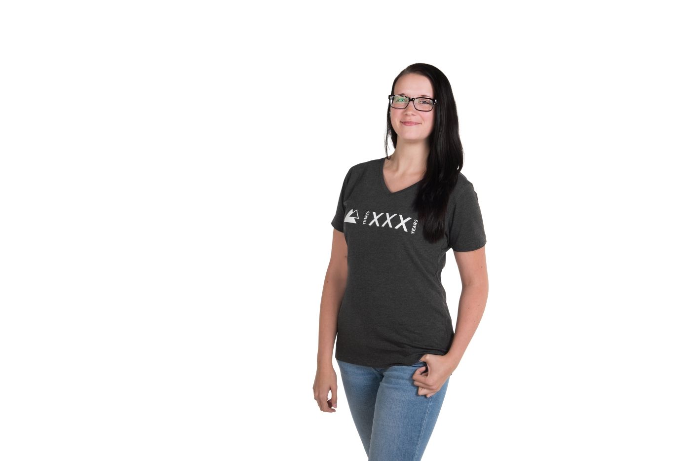 T-Shirt "XXX Years" Damen, grau