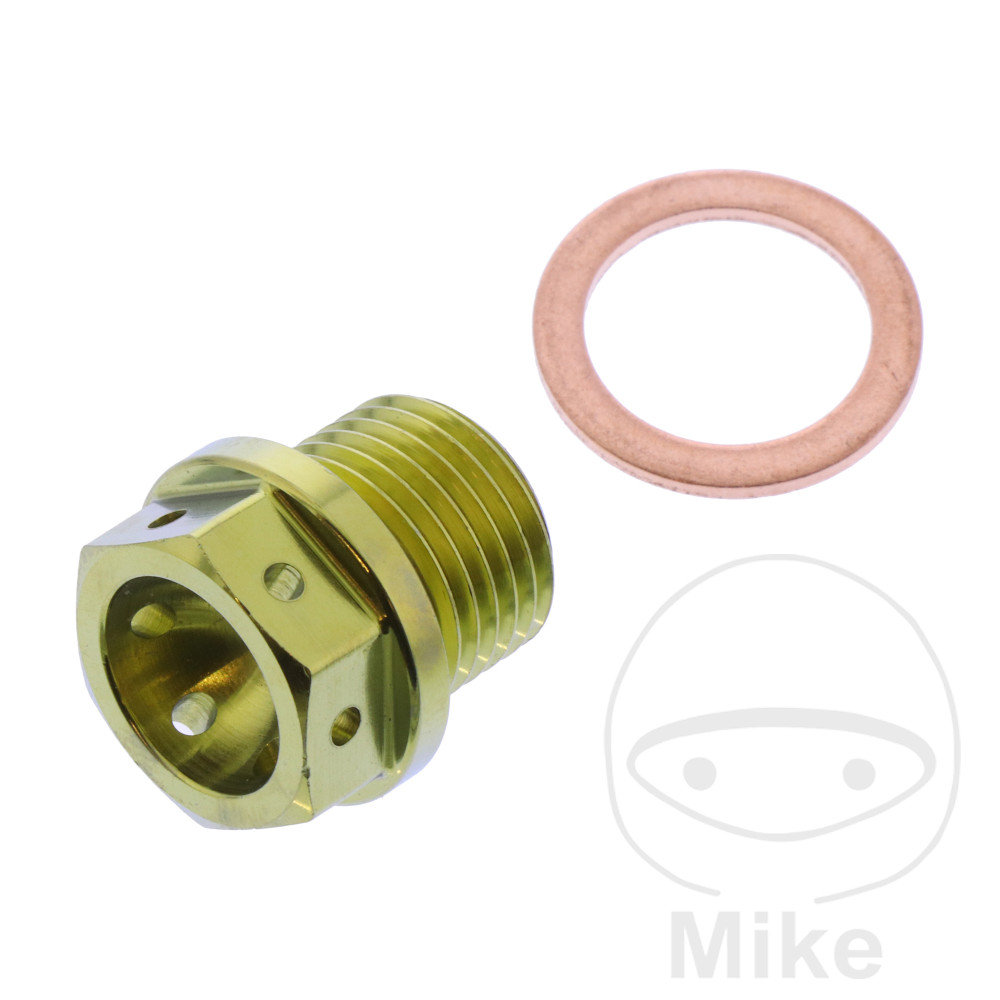 Ölablassschraube magnetisch JMP Bolt M16X1.50 mm 12 mm Titan gold für BMW S1000RR