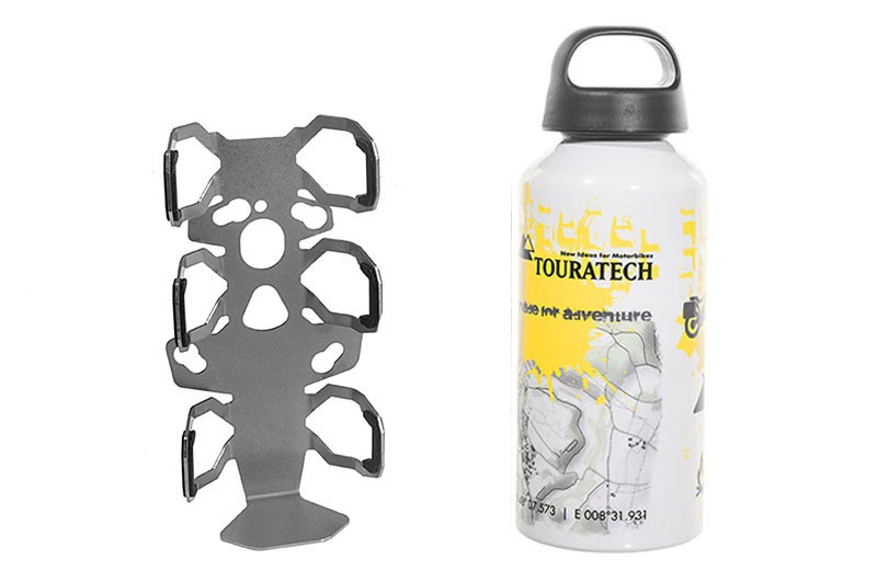 ZEGA Pro/ZEGA Mundo Zubehörhalterset Flaschenhalter einfach mit Touratech Aluminium Trinkflasche 0,6