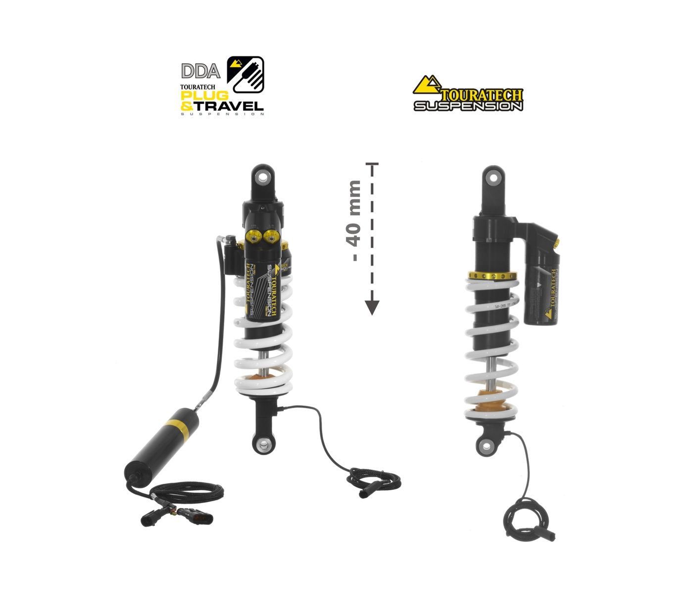 Touratech Suspension FAHRWERKSET Plug & Travel Tieferlegung -40mm für BMW R1200GS/R1250GS Adventure