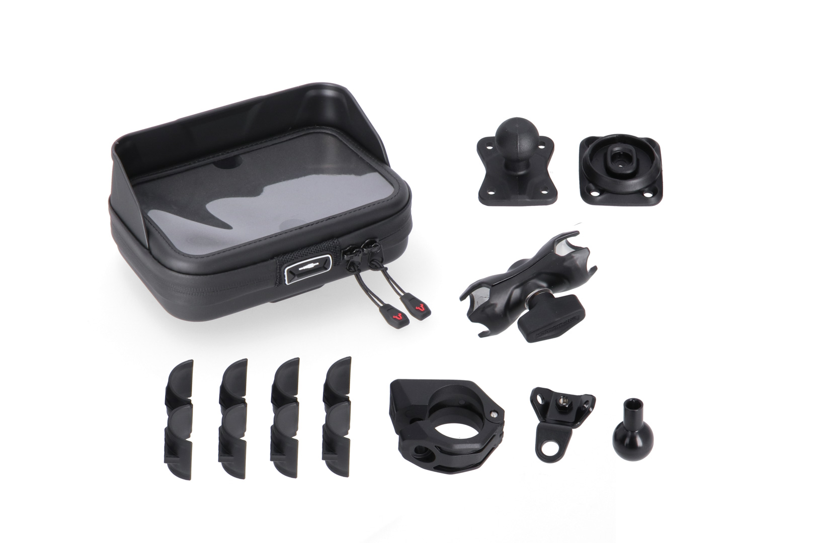 SW-Motech Universal Navi Kit mit Navi Case Inkl. 2" Klemmarm für Lenker / Spiegelgewinde