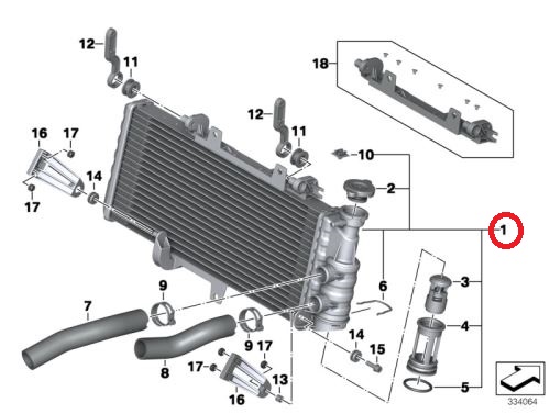 BMW F 650 700 800 R S ST GS Kühler Wasserkühler komplett