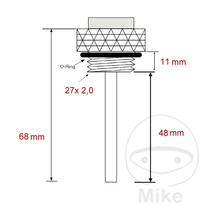 Öltemperatur Direktmesser JMP 27X2 mm für BMW K75C K75S K75RT K100RT K100LT K1100LT