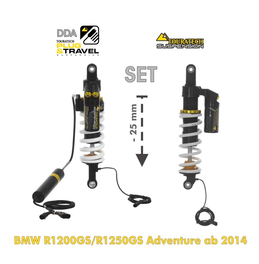 Touratech Suspension FAHRWERK-SET Plug & Travel Tieferlegung -25mm für BMW R1200GS Adventure (LC)