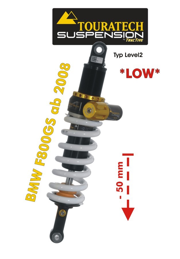 Touratech Suspension Tieferlegung (-50mm)für BMW F800GS 2008-2012 Typ Explore HP/Level2