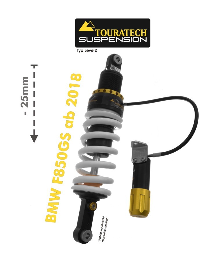 Touratech Suspension Tieferlegung Federbein hinten -25mm für BMW F850GS ab 2018 Typ Level2