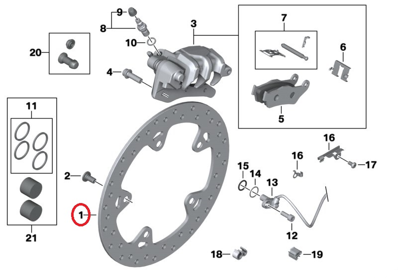 BMW R1200GS Adve. original Bremsscheibe hinten NEU R 1200 RT R ST S R nineT S1000XR