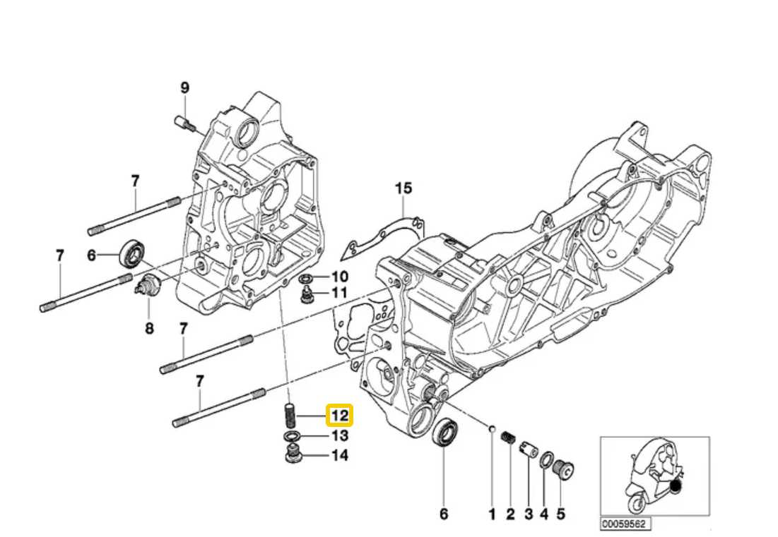 Ölsieb 11417651416 für BMW Roller C1 125 und 200